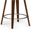 Roland Mid Century Modern Counter Height Stool in Black Faux Leather