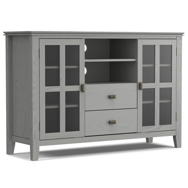 Artisan SOLID WOOD 53 inch Wide Contemporary TV Media Stand in Fog Gray