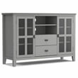 Artisan SOLID WOOD 53 inch Wide Contemporary TV Media Stand in Fog Gray