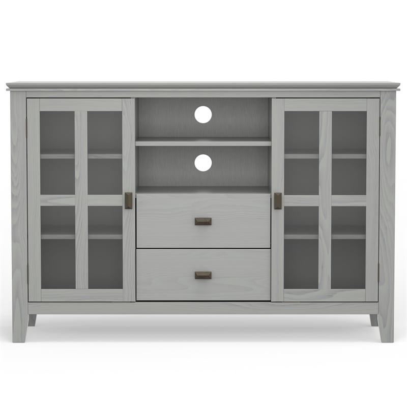 Artisan SOLID WOOD 53 inch Wide Contemporary TV Media Stand in Fog Gray