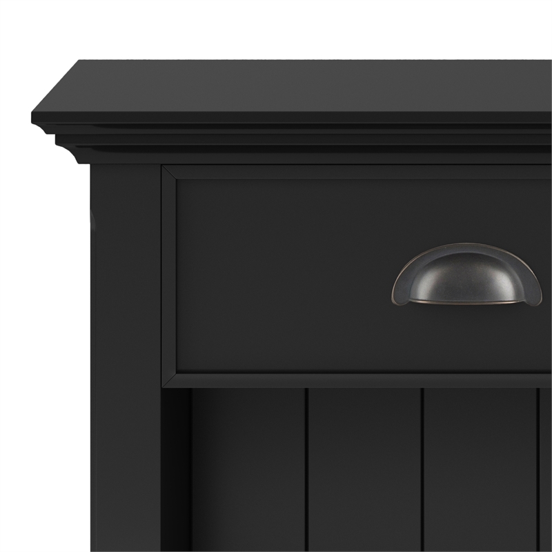 Acadian SOLID WOOD 24 inch Wide  Bedside Nightstand Table in Black