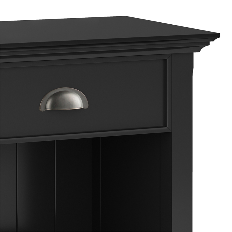 Acadian SOLID WOOD 24 inch Wide  Bedside Nightstand Table in Black