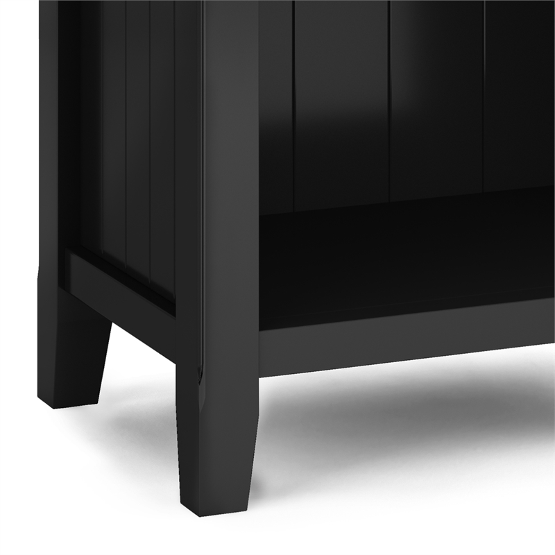 Acadian SOLID WOOD 24 inch Wide  Bedside Nightstand Table in Black