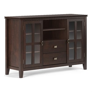 Artisan SOLID WOOD 53&quot Wide Contemporary TV Media Stand in Dark Chestnut Brown