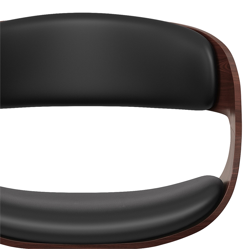 Archer Bentwood Adjustable Swivel Bar Stool Vegan Faux Leather