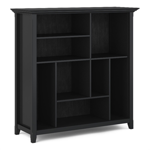 Amherst SOLID WOOD 44x44 inch Transitional Bookcase and Storage Unit in Black