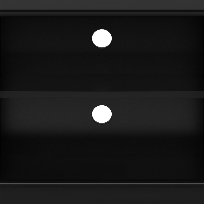 Draper SOLID HARDWOOD 60 inch Wide Mid Century Modern TV Media Stand in Black