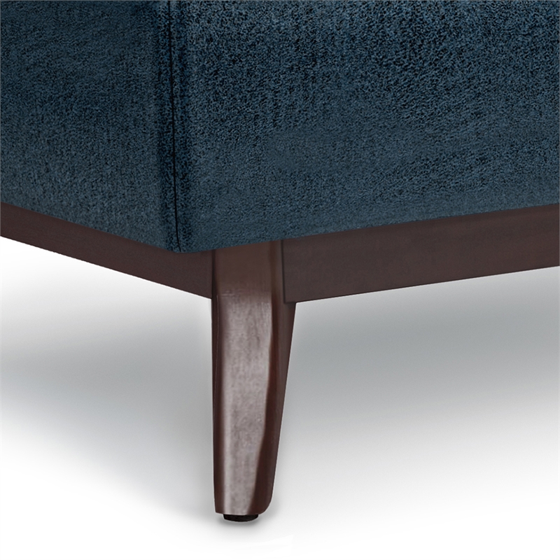 Simpli Home Owen Faux Leather Coffee Table with Storage in Distressed Dark Blue