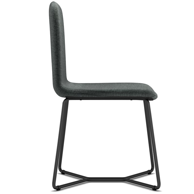 Wilcox Contemporary Dining Chair (Set of 2) in Charcoal Gray Woven Fabric