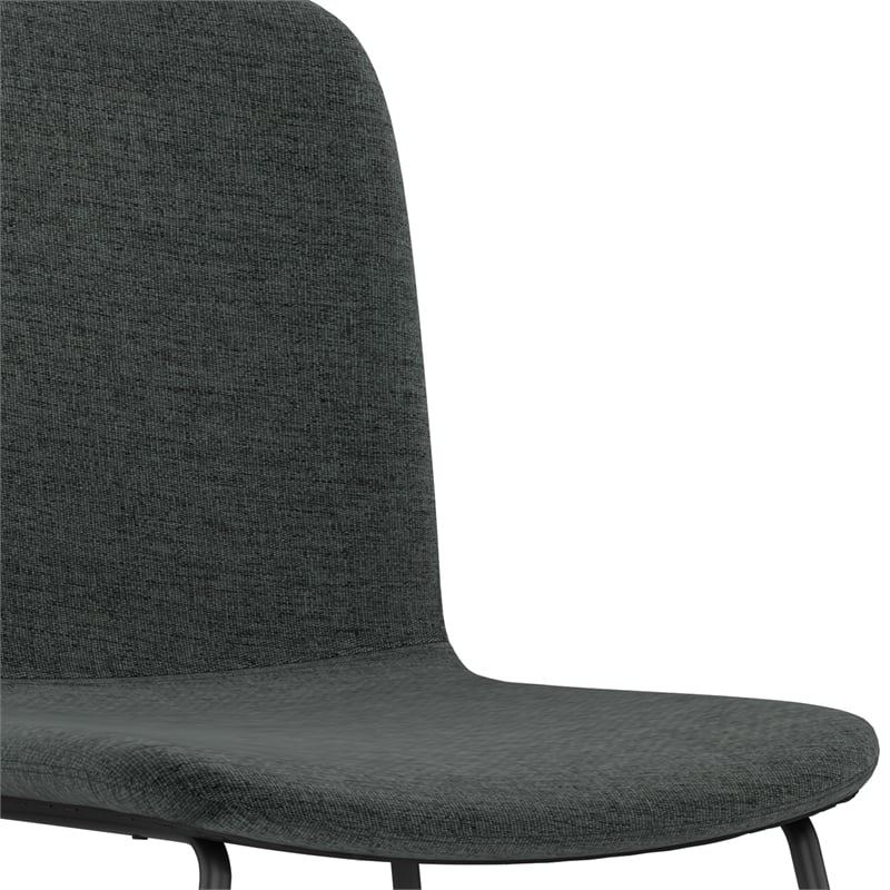 Wilcox Contemporary Dining Chair (Set of 2) in Charcoal Gray Woven Fabric