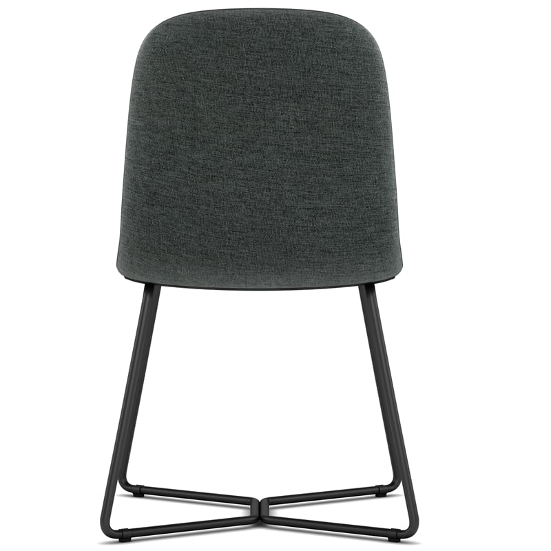 Wilcox Contemporary Dining Chair (Set of 2) in Charcoal Gray Woven Fabric