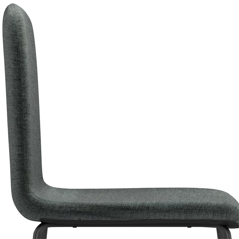 Wilcox Contemporary Dining Chair (Set of 2) in Charcoal Gray Woven Fabric