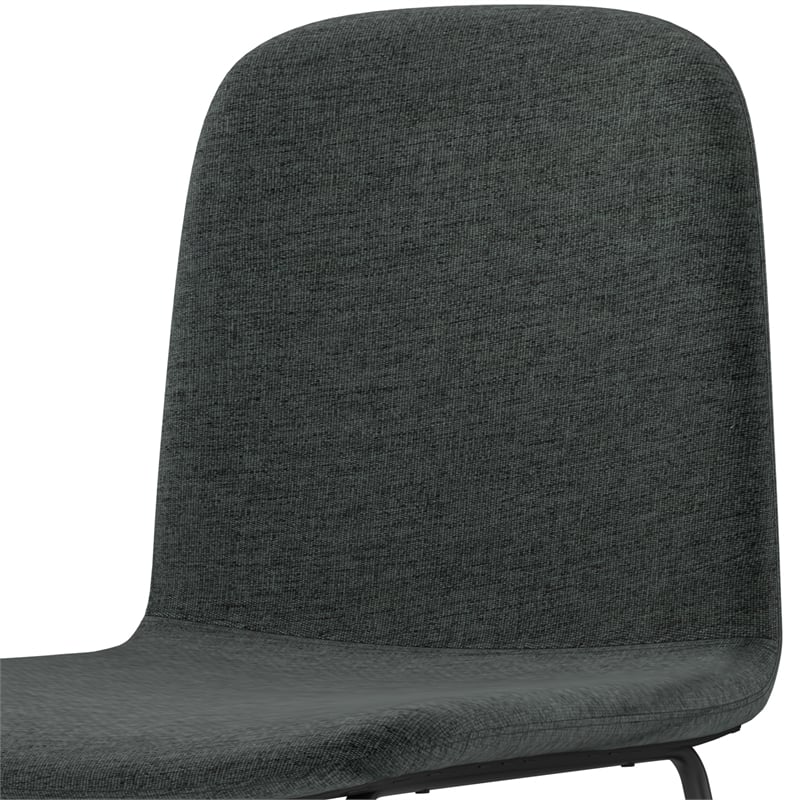 Wilcox Contemporary Dining Chair (Set of 2) in Charcoal Gray Woven Fabric