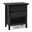Amherst SOLID WOOD 24 inch Wide  Bedside Nightstand Table in Black
