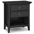 Amherst 24 inch Wide Solid Wood Transitional Bedside Table in Black