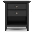 Amherst 24 inch Wide Solid Wood Transitional Bedside Table in Black
