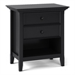Amherst SOLID WOOD 24 inch Wide  Bedside Nightstand Table in Black