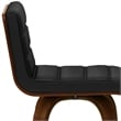 Roland Modern Swivel  Bar Stool in Black Vegan Faux Leather