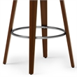 Roland Modern Swivel  Bar Stool in Black Vegan Faux Leather