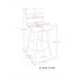 Roland Modern Swivel  Bar Stool in Black Vegan Faux Leather