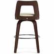 Ellison Contemporary Bentwood Counter Height Stool(Setof 2)in Cream Faux Leather