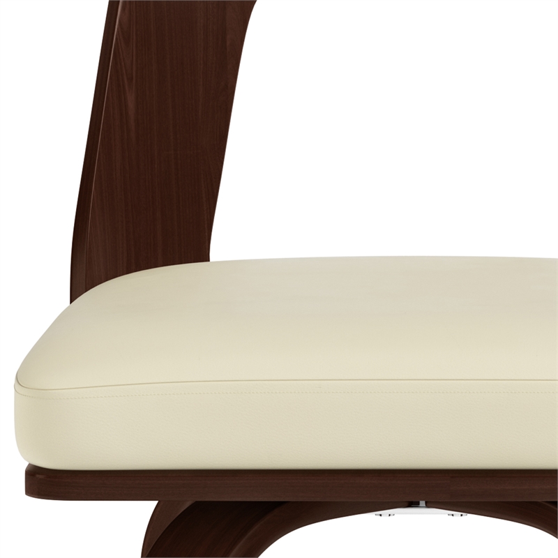 Ellison Contemporary Bentwood Counter Height Stool(Setof 2)in Cream Faux Leather