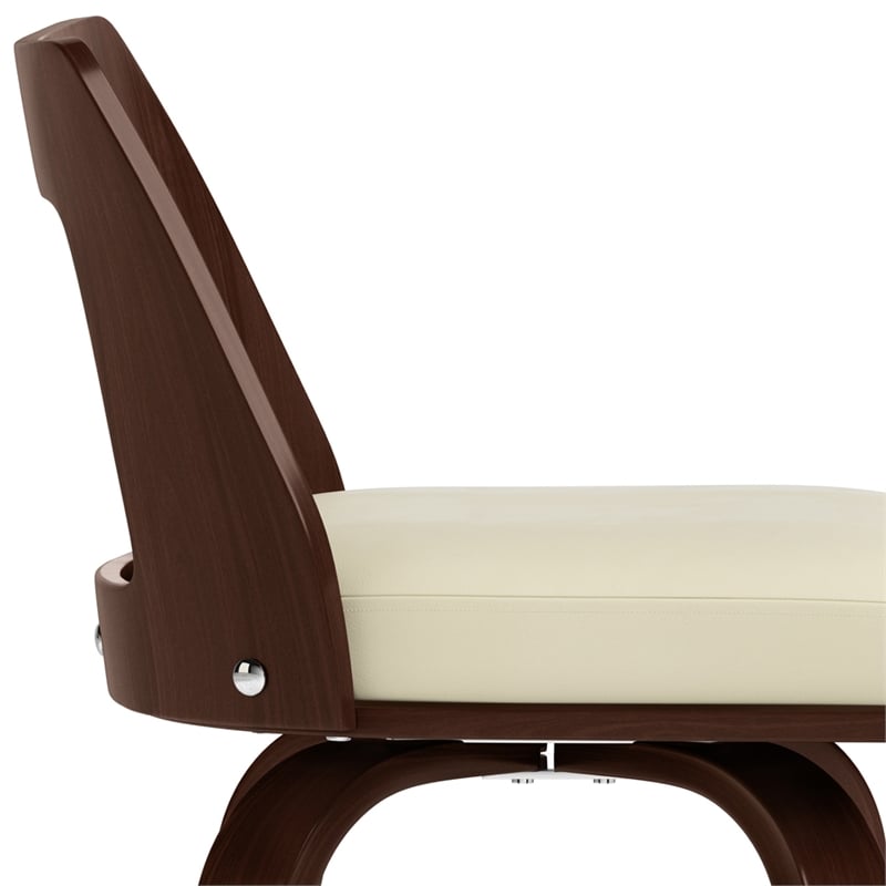 Ellison Contemporary Bentwood Counter Height Stool(Setof 2)in Cream Faux Leather