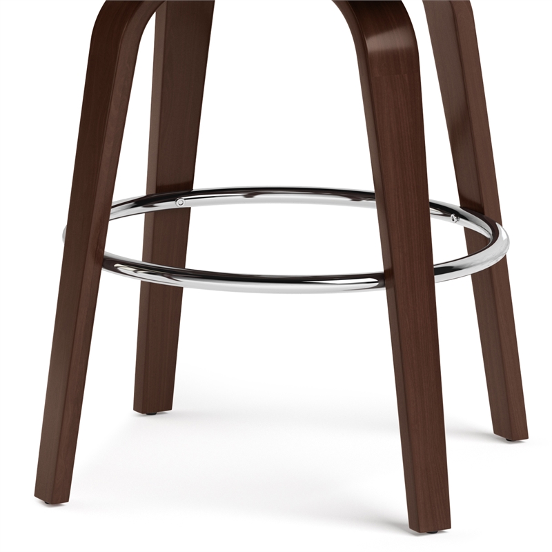 Ellison Contemporary Bentwood Counter Height Stool(Setof 2)in Cream Faux Leather