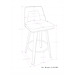 Ellison Contemporary Bentwood Counter Height Stool(Setof 2)in Cream Faux Leather