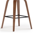 Larsen Contemporary Saddle Bar Stool (Set of 2) in Black Faux Leather