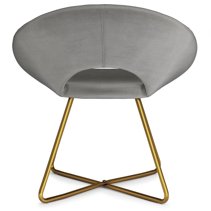 Barrett Mid Century Modern Accent Chair in Gray Velvet Fabric
