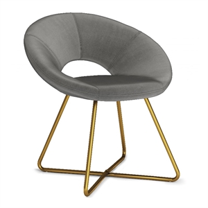 Barrett Mid Century Modern Accent Chair in Gray Velvet Fabric