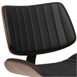 Novak Mid Century Modern Adjustable Bar Stool in Black Faux Leather