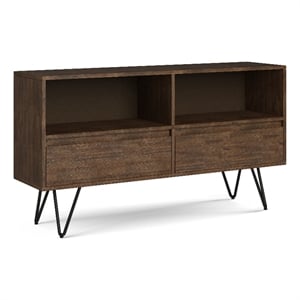 Chase ACACIA WOOD and Metal 54&quot WD Modern Low Bookcase in Natural Aged Brown
