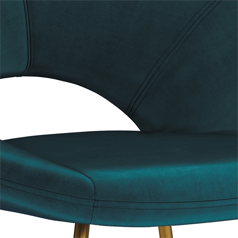 Barrett Mid Century Modern Accent Chair in Teal Velvet Fabric
