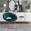 Barrett Mid Century Modern Accent Chair in Teal Velvet Fabric