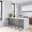 Orson Industrial Metal Saddle Counter Height Stool (Set of 2) in Natural