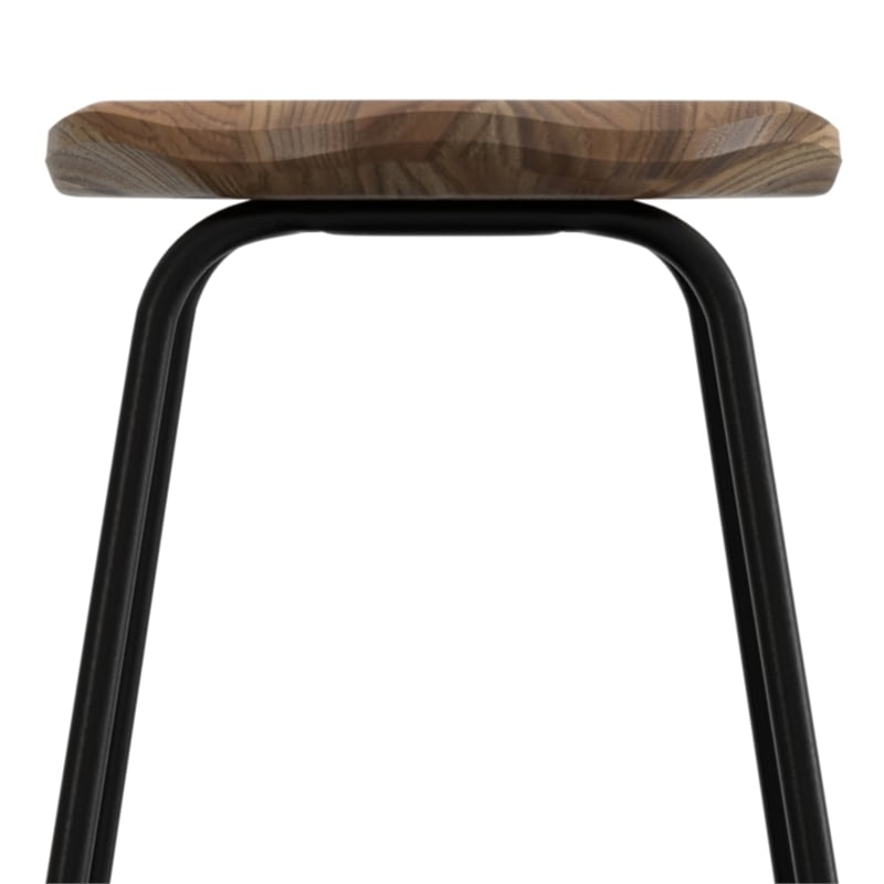 Orson Industrial Metal Saddle Counter Height Stool (Set of 2) in Natural