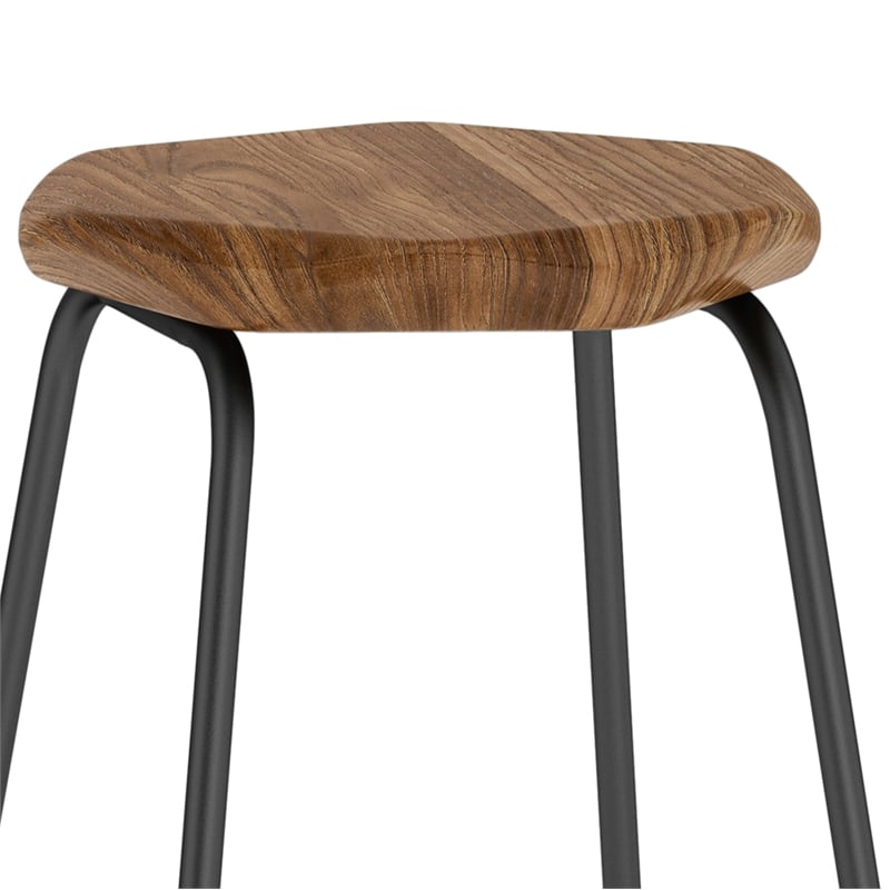 Orson Industrial Metal Saddle Counter Height Stool (Set of 2) in Natural