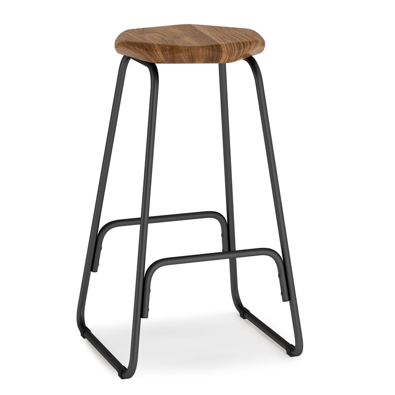 Orson Industrial Metal Saddle Counter Height Stool (Set of 2) in Natural
