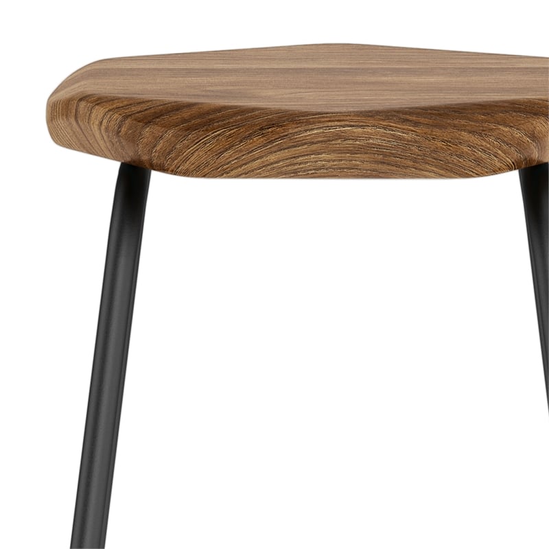 Orson Industrial Metal Saddle Counter Height Stool (Set of 2) in Natural