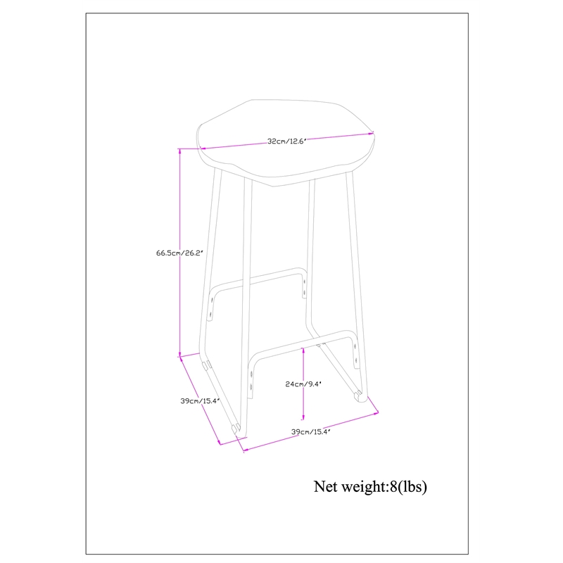 Orson Industrial Metal Saddle Counter Height Stool (Set of 2) in Natural