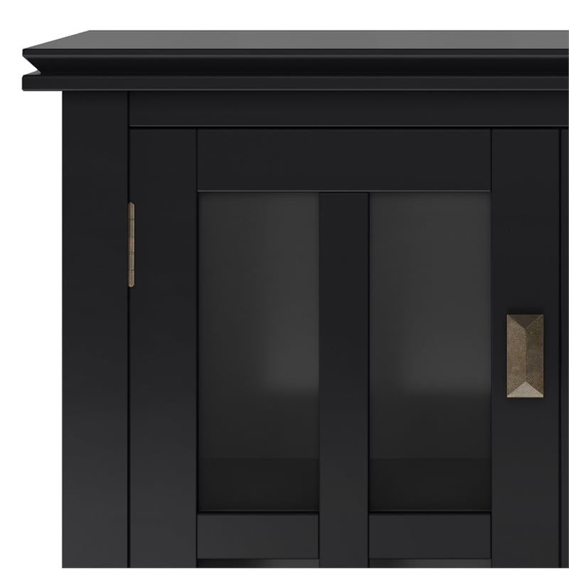 Artisan SOLID WOOD 30 inch Wide Contemporary Low Storage Cabinet in Black