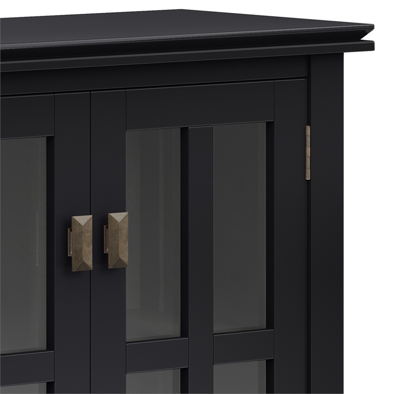 Artisan SOLID WOOD 30 inch Wide Contemporary Low Storage Cabinet in Black