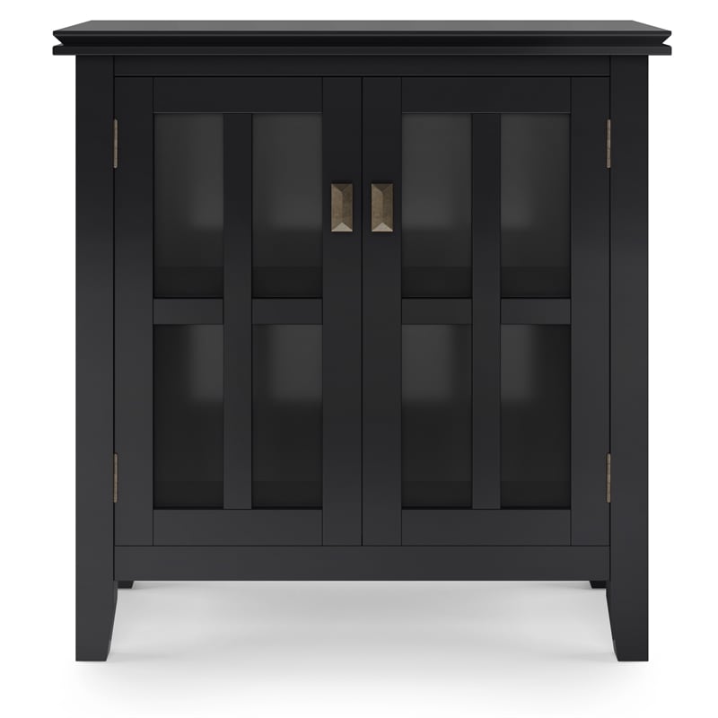Artisan SOLID WOOD 30 inch Wide Contemporary Low Storage Cabinet in Black
