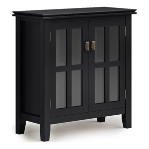 artisan solid wood 30 inch wide contemporary low storage cabinet in black