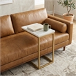 Skyler Industrial 18 inch Wide Metal C Side Table with Marble Top