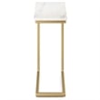 Skyler Industrial 18 inch Wide Metal C Side Table with Marble Top
