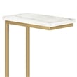 Skyler Industrial 18 inch Wide Metal C Side Table with Marble Top
