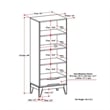 Harper SOLID HARDWOOD 60 inch x 24 inch Modern Bookcase with Storage in White